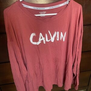 Calvin Klein Red Long Sleeve Tee